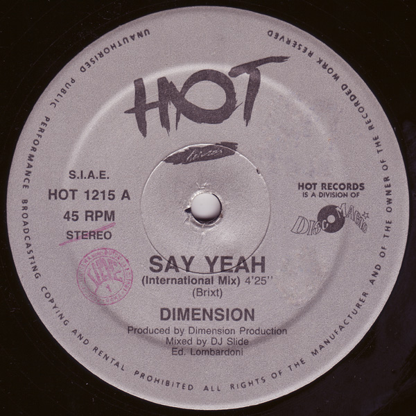 [House, Techno, Tech House]  Dimension - Say Yeah - 1991 402